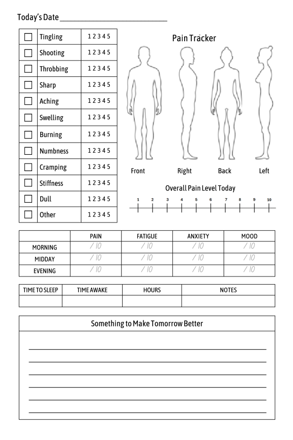 Autoimmune Disease Symptom Tracking Journal - Daily Pain Tracker 